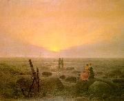 Caspar David Friedrich Moon Rising Over the Sea oil painting reproduction